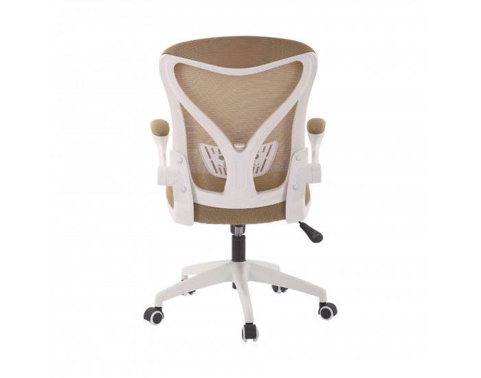 Офис стол RFG Jolly White W, дамаска и меш, Tilt механизъм, до 120 kg, бежов
