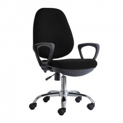 Ергономичен стол RFG Presto Chrome, текстил, до 130 kg, черен - Rfg