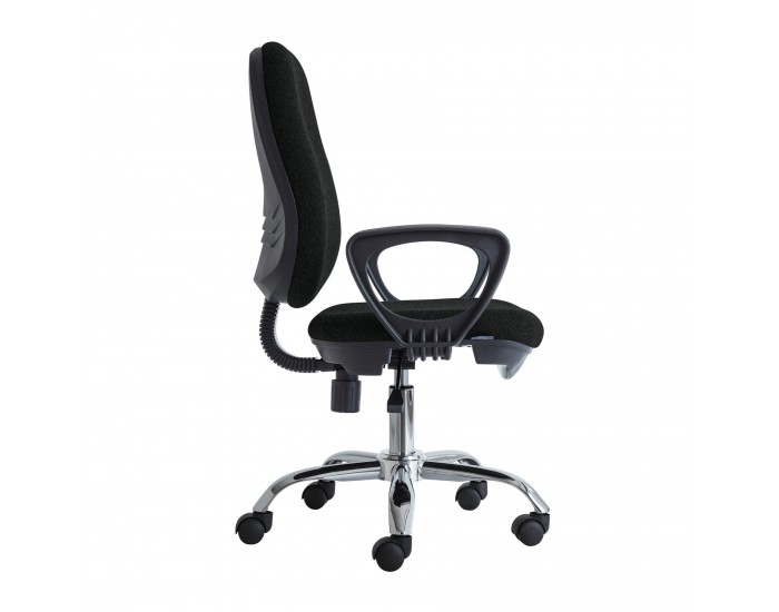 Ергономичен стол RFG Presto Chrome, текстил, до 130 kg, черен