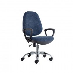 Ергономичен стол RFG Presto Chrome, текстил, до 130 kg, син - Rfg