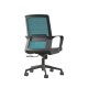 Офис стол RFG Smart W, дамаска и меш, Tilt механизъм, до 120 kg, черна седалка, синя облегалка