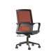 Офис стол RFG Smart W, дамаска и меш, Tilt механизъм, до 120 kg, черна седалка, тъмночервена облегалка