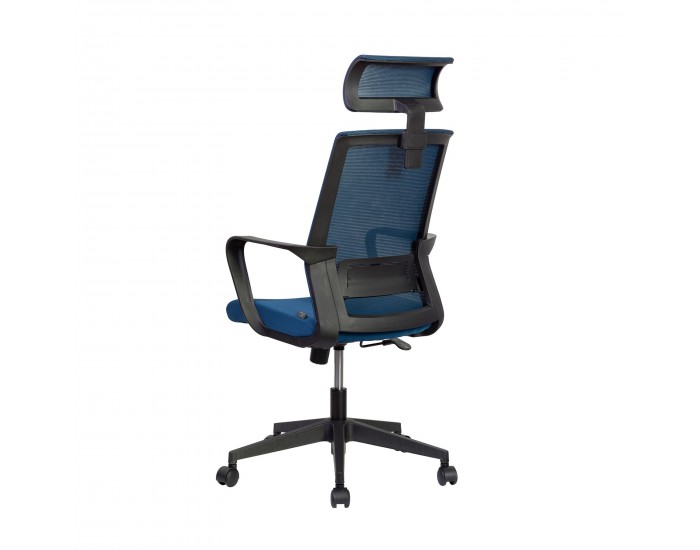 Директорски стол RFG Smart HB, дамаска и меш, Tilt механизъм, до 120 kg, тъмносиня седалка, тъмносиня облегалка