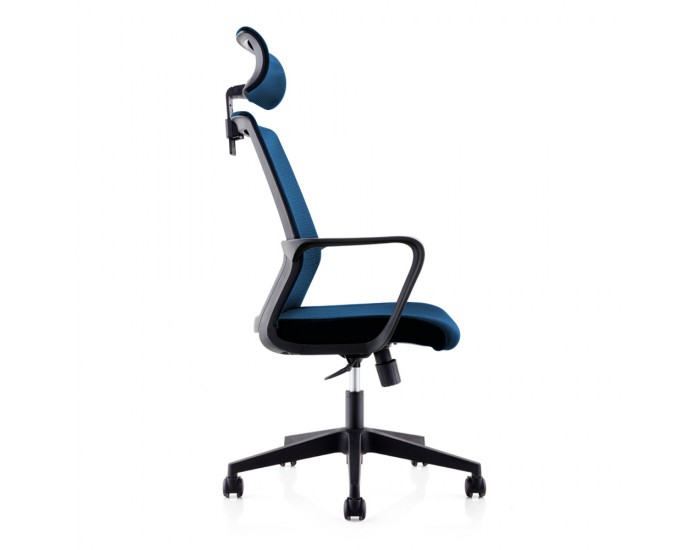 Директорски стол RFG Smart HB, дамаска и меш, Tilt механизъм, до 120 kg, тъмносиня седалка, тъмносиня облегалка