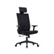 Ергономичен стол RFG Snow Black HB, дамаска и меш, Multi-function механизъм, до 120 kg, черна седалка, черна облегалка