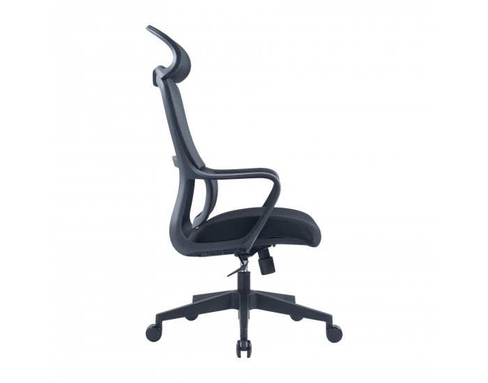 Директорски стол RFG Best HB, дамаска и меш, Tilt механизъм, до 120 kg, черна седалка, черна облегалка