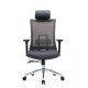 Ергономичен стол RFG Luxe Chrome HB, дамаска и меш, Multi-function механизъм, до 120 kg, сив