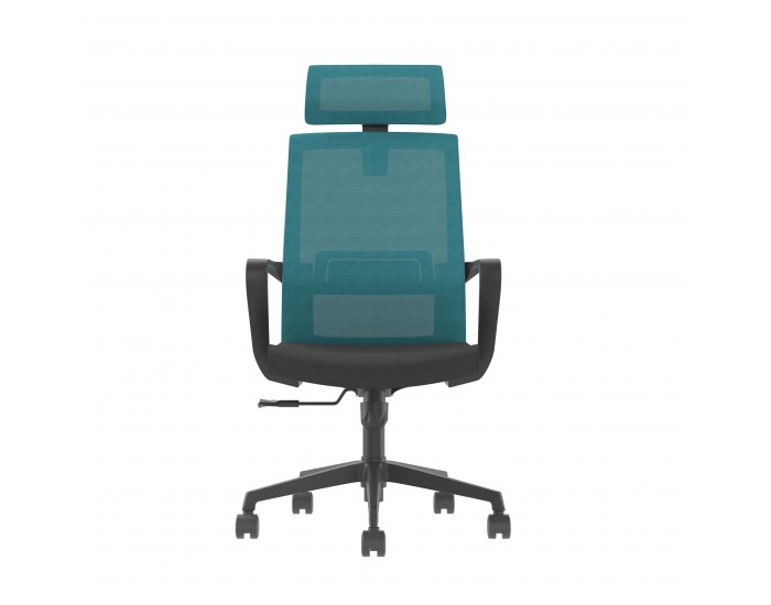 Директорски стол RFG Smart HB, дамаска и меш, Tilt механизъм, до 120 kg, черна седалка, синя облегалка