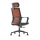 Директорски стол RFG Smart HB, дамаска и меш, Tilt механизъм, до 120 kg, черна седалка, тъмночервена облегалка