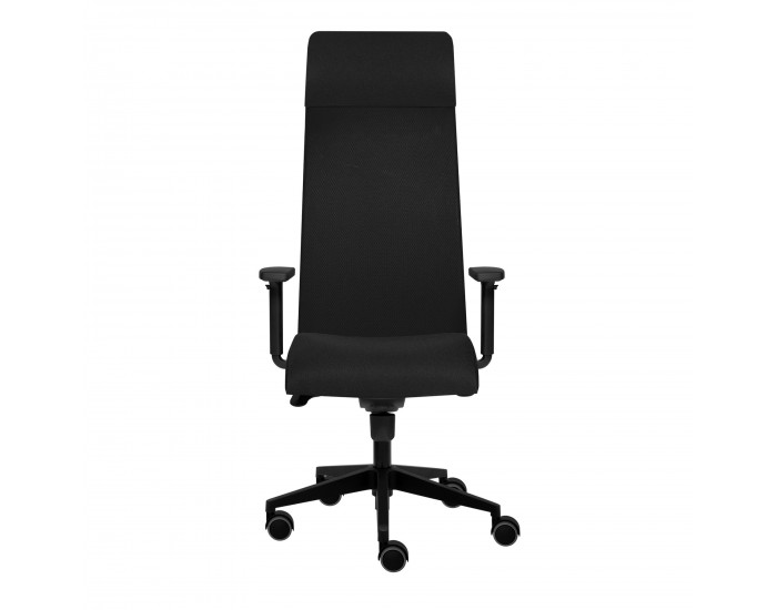 Ергономичен стол Tronhill Solium Executive, дамаска и меш, Synchronous механизъм, до 120 kg, черен