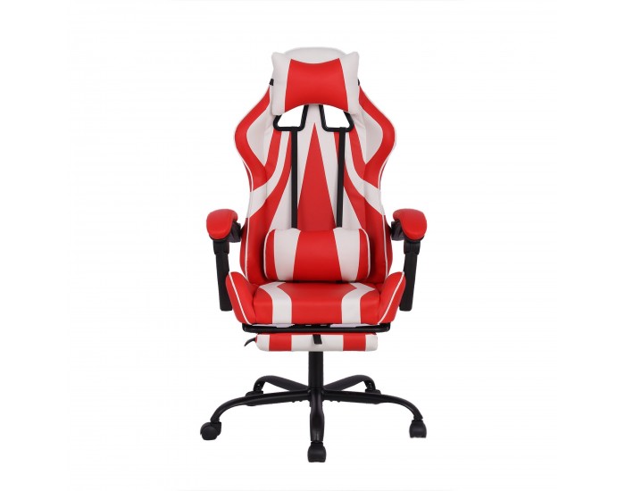 Геймърски стол RFG Max Game, екокожа, Multi-function механизъм, метална основа, до 150 kg, червен и бял