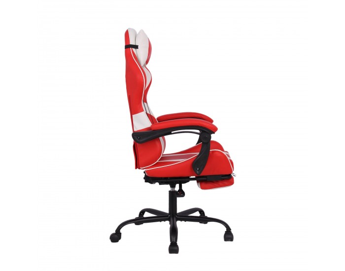 Геймърски стол RFG Max Game, екокожа, Multi-function механизъм, метална основа, до 150 kg, червен и бял