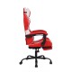 Геймърски стол RFG Max Game, екокожа, Multi-function механизъм, метална основа, до 150 kg, червен и бял