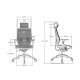 Ергономичен стол RFG TECH@LINE, Multi-function механизъм, до 250 kg, черен