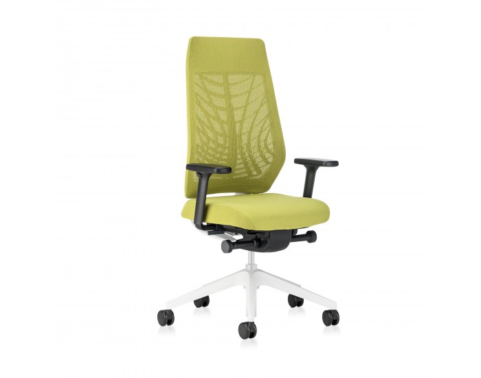 Eргономичен стол Interstuhl Joyce JC267, дамаска и меш, Synchronous механизъм, до 120 kg, светлосив/зелен