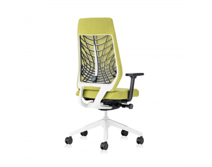 Eргономичен стол Interstuhl Joyce JC267, дамаска и меш, Synchronous механизъм, до 120 kg, светлосив/зелен