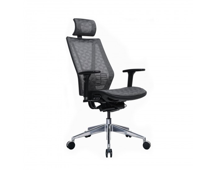 Ергономичен стол RFG TECH@LINE, Multi-function механизъм, до 250 kg, сив