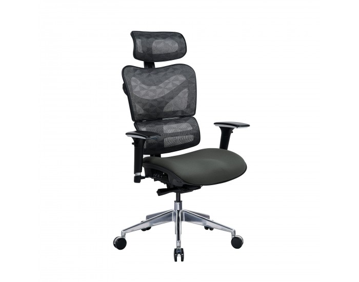 Ергономичен стол RFG TECH@GAMES, Multi-function механизъм, до 250 kg, сив