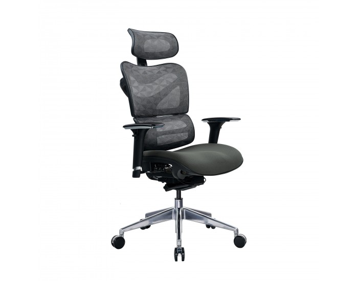 Ергономичен стол RFG TECH@GAMES, Multi-function механизъм, до 250 kg, сив