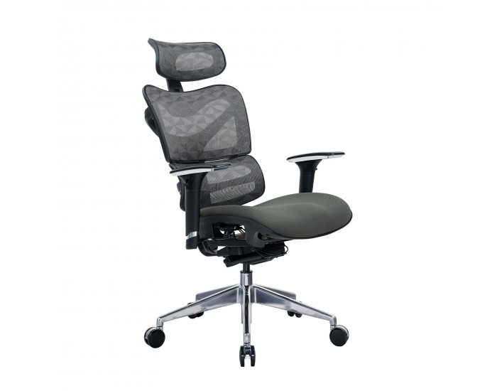 Ергономичен стол RFG TECH@GAMES, Multi-function механизъм, до 250 kg, сив