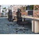 Ергономичен стол RFG Artur HB, дамаска и меш, до 150 kg, черна седалка, черна облегалка