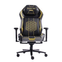 Геймърски стол RFG Game On, екокожа, Multi-function механизъм, метална основа, до 130 kg, черно-жълт - Офис столове