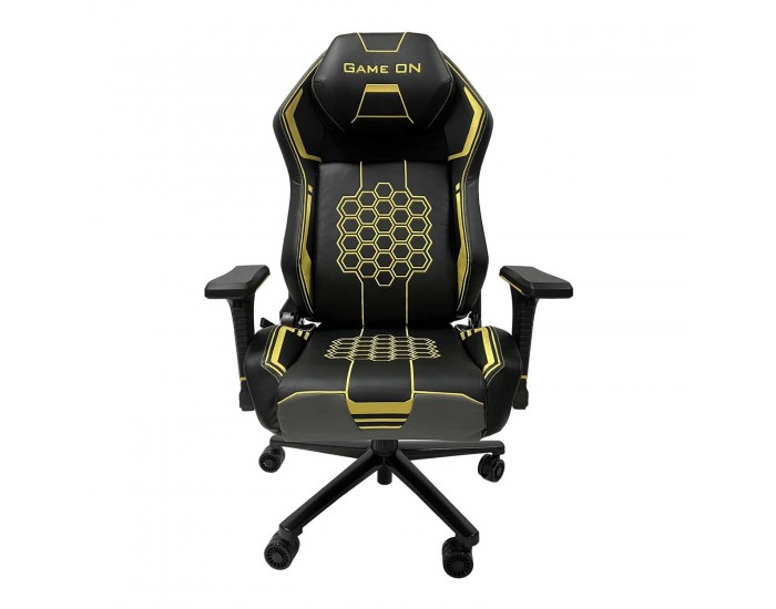 Геймърски стол RFG Game On, екокожа, Multi-function механизъм, метална основа, до 130 kg, черно-жълт