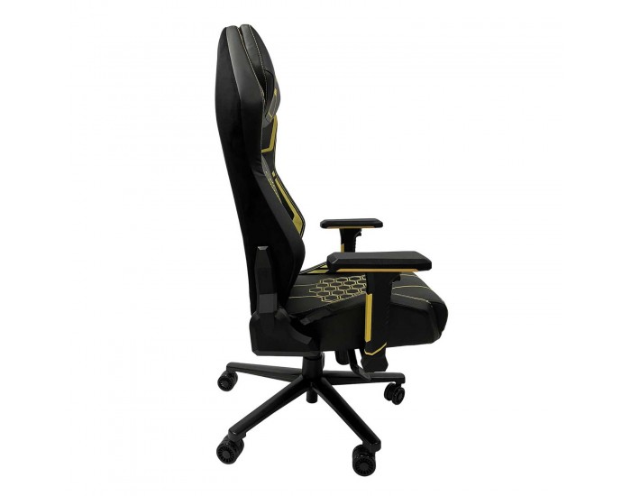 Геймърски стол RFG Game On, екокожа, Multi-function механизъм, метална основа, до 130 kg, черно-жълт