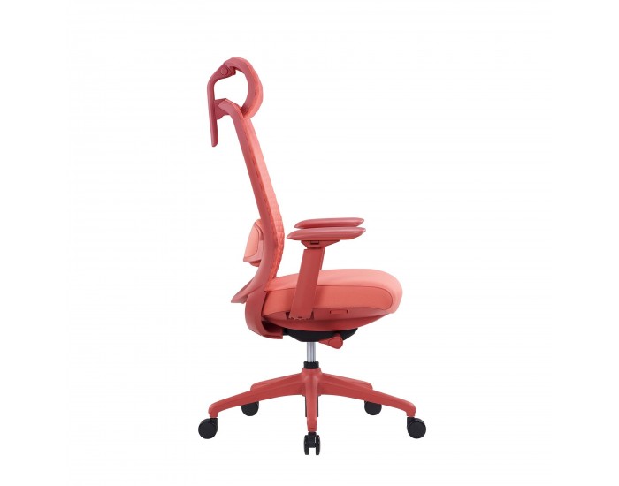 Ергономичен стол RFG Style HB, дамаска, до 130 kg, корал