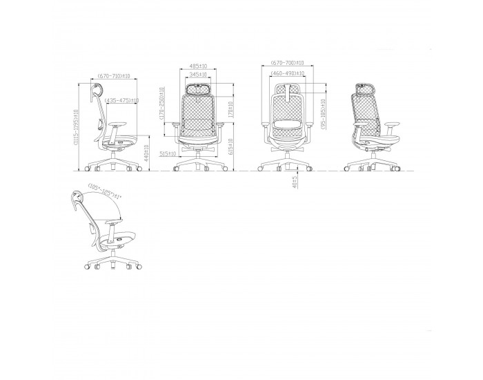 Ергономичен стол RFG Style HB, дамаска, до 130 kg, корал