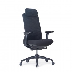 Ергономичен стол RFG Style HB, дамаска, до 130 kg, черен - Rfg