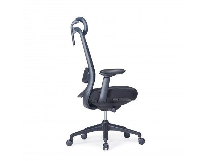 Ергономичен стол RFG Style HB, дамаска, до 130 kg, черен