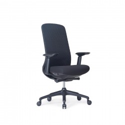 Ергономичен стол RFG Style W, дамаска, до 130 kg, черен - Rfg