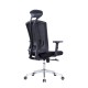 Ергономичен офис стол RFG Primo Lux Chrome HB, дамаска и меш, до 130 kg, черен