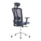 Ергономичен офис стол RFG Primo Lux Chrome HB, дамаска и меш, до 130 kg, сив