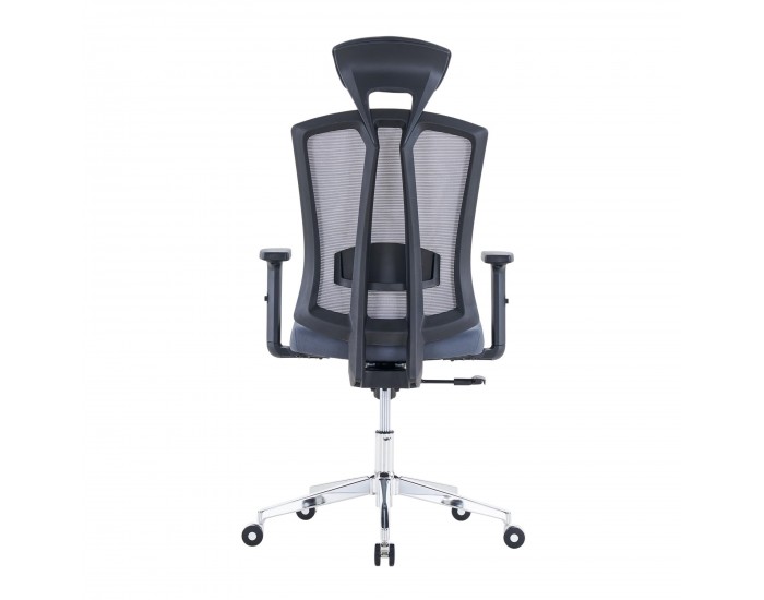 Ергономичен офис стол RFG Primo Lux Chrome HB, дамаска и меш, до 130 kg, сив