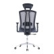 Ергономичен офис стол RFG Primo Lux Chrome HB, дамаска и меш, до 130 kg, сив