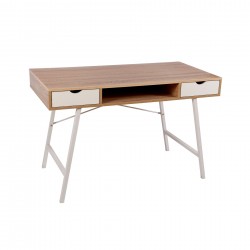 Офис бюро RFG Shape A, 120 х 48 х 76 cm, меламин дъб, бял метал - Rfg
