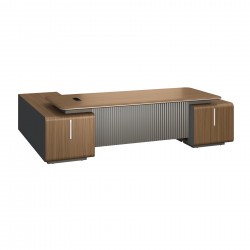 Бюро RFG Parma, 2800 х 2050 х 760 mm, ПДЧ 50 mm, орех и перлен графит - Rfg