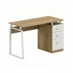 Бюро RFG Shape Z, с контейнер, 1200 х 480 х 760 mm, ПДЧ 16 mm, плот дъб сонома, бял метал - Rfg