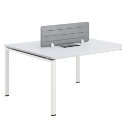 Бюро RFG Бенч Monaco, двуместно, 1400 х 1200 х 750 mm, ПДЧ 25 mm, метални крака, бяло - Rfg