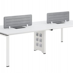 Бюро RFG Бенч Monaco, четириместно, 2800 х 1200 х 750 mm, ПДЧ 25 mm, метални крака, бяло - Rfg
