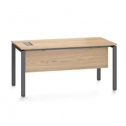 Бюро RFG Monaco, 1600 x 800 x 750 mm, ПДЧ 25 mm, с отвор за кабели, плот бряст, черни метални крака - Rfg