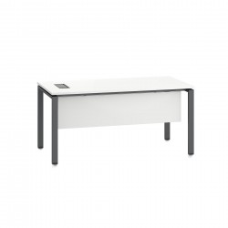 Бюро RFG Monaco, 1600 x 800 x 750 mm, ПДЧ 25 mm, с отвор за кабели, бял плот, черни метални крака - Rfg