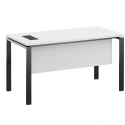 Бюро RFG Monaco, 1400 x 700 x 750 mm, ПДЧ 25 mm, с отвор за кабели, бял плот, черни метални крака - Rfg