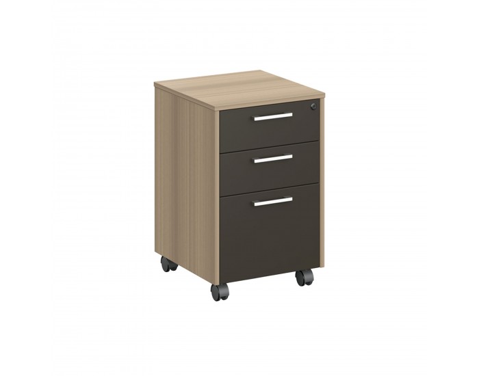 Контейнер за бюро RFG Milano, 400 х 420 х 620 mm, ПДЧ, светъл дъб и тъмносиво