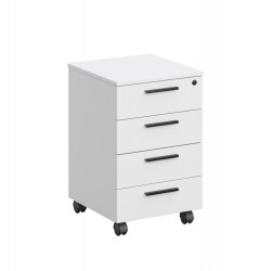 Контейнер за бюро RFG Monaco, с 4 чекмеджета, 400 х 500 х 620 mm, с ключ, ПДЧ, бяло - Rfg