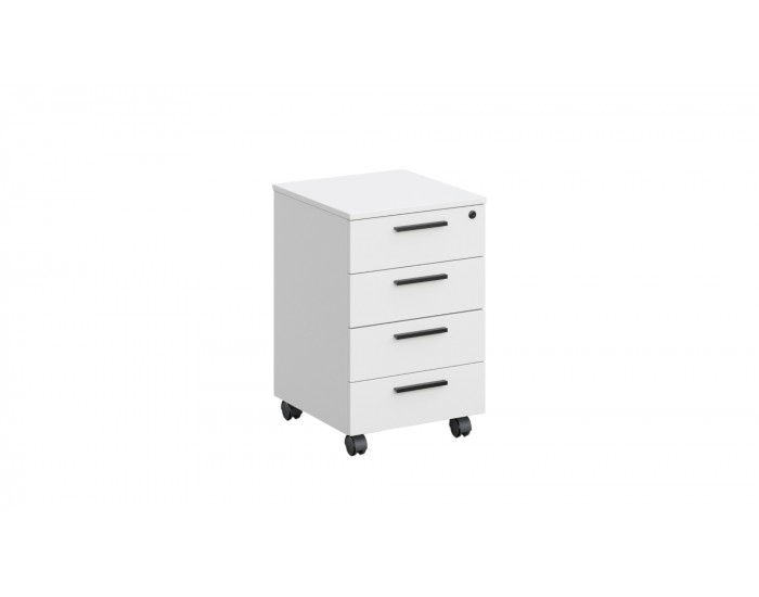 Контейнер за бюро RFG Monaco, с 4 чекмеджета, 400 х 500 х 620 mm, с ключ, ПДЧ, бяло