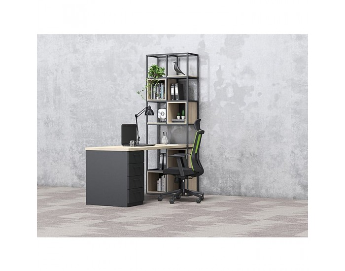 Стелаж RFG Boxi M, метален, 72 х 37 х 212 cm, черен