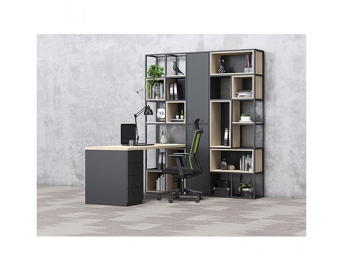 Стелаж RFG Boxi M, метален, 72 х 37 х 212 cm, черен